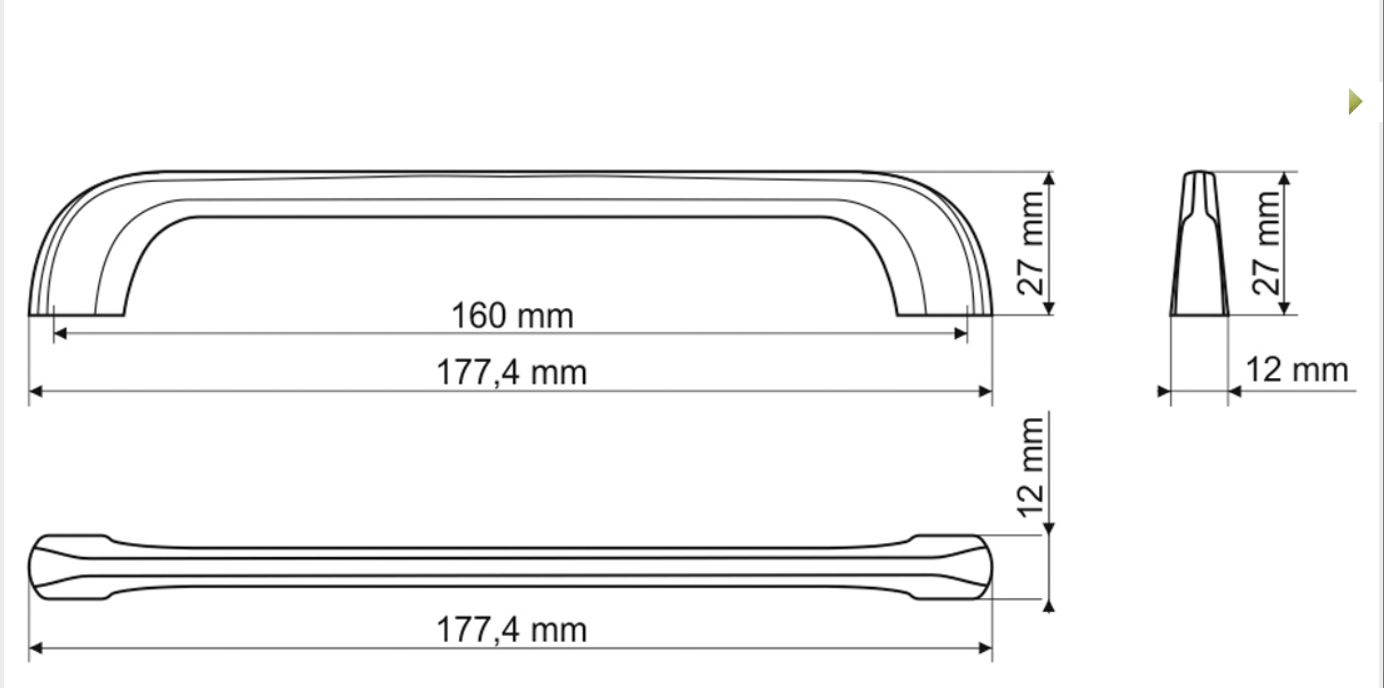Ручка-скоба 160 мм, материал цамак, цвет хром матовый, арт. UU05-G8/160 Organic стоимость 1 115 руб.