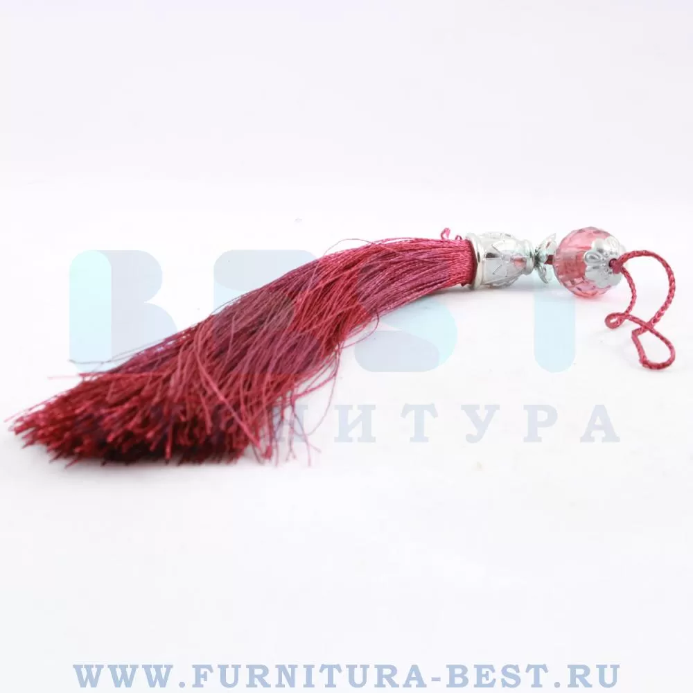 Кисточка для мебельных ручек, 150 мм, цвет красный, арт. TASSEL-10-DARK-RED стоимость 150 руб.
