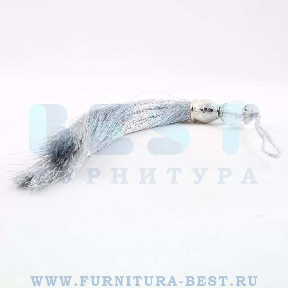 Кисточка для мебельных ручек, 150 мм, цвет серебро, арт. TASSEL-10-SILVER стоимость 150 руб.