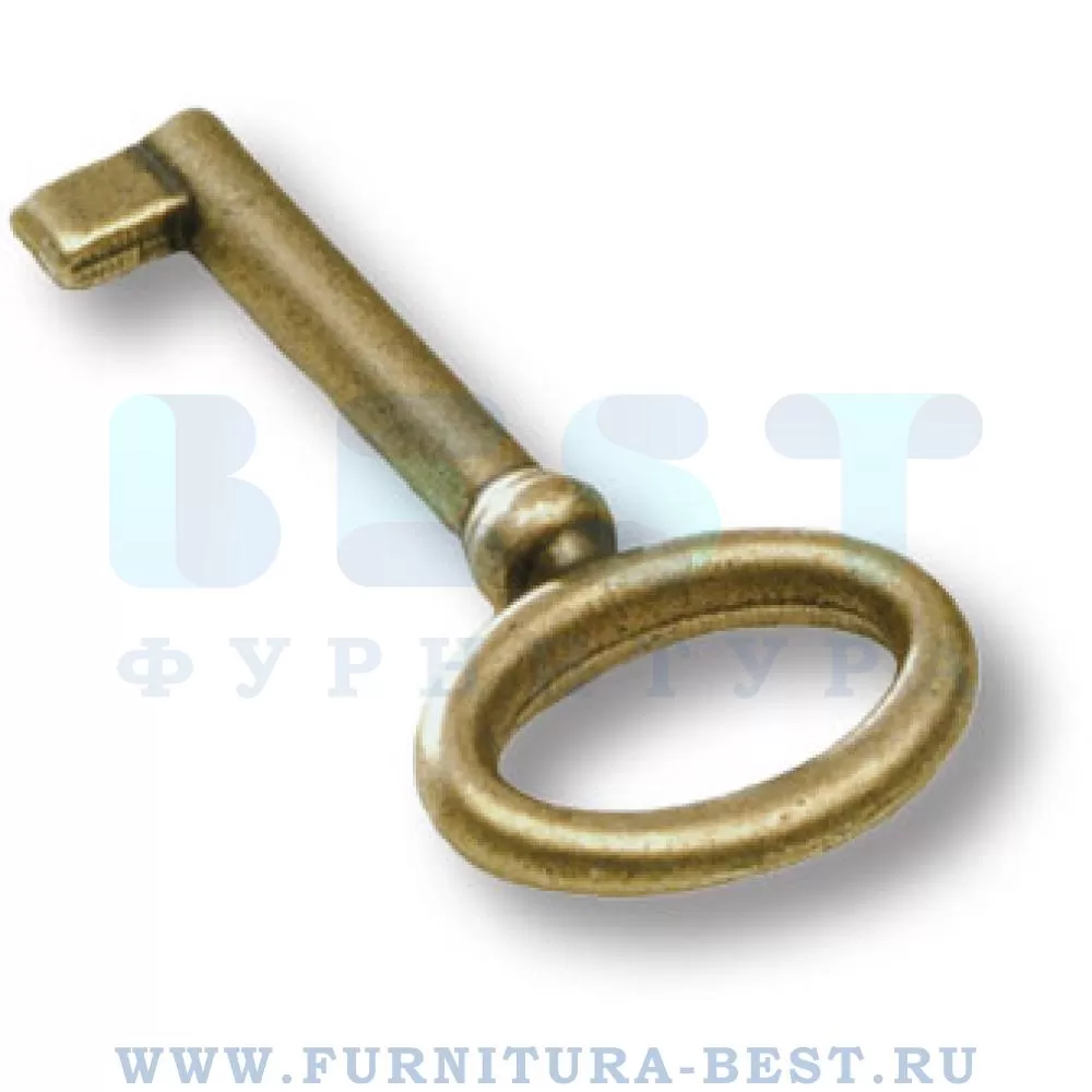 Ключ, 56/25*32 мм, материал цамак, цвет cтарая бронза, арт. 5002-22/25 стоимость 140 руб.