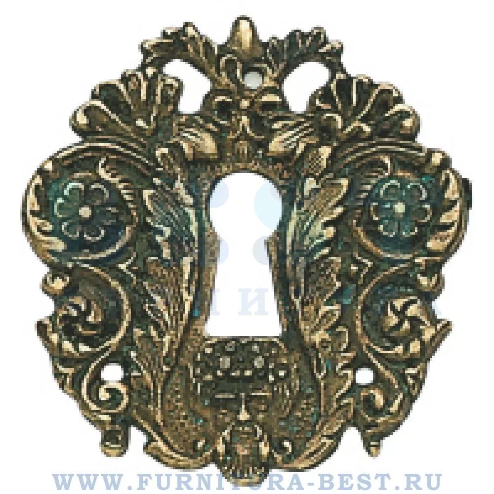 Ключевина, 60х60 мм, материал латунь, цвет античная латунь, арт. 40.446.02 стоимость 440 руб.
