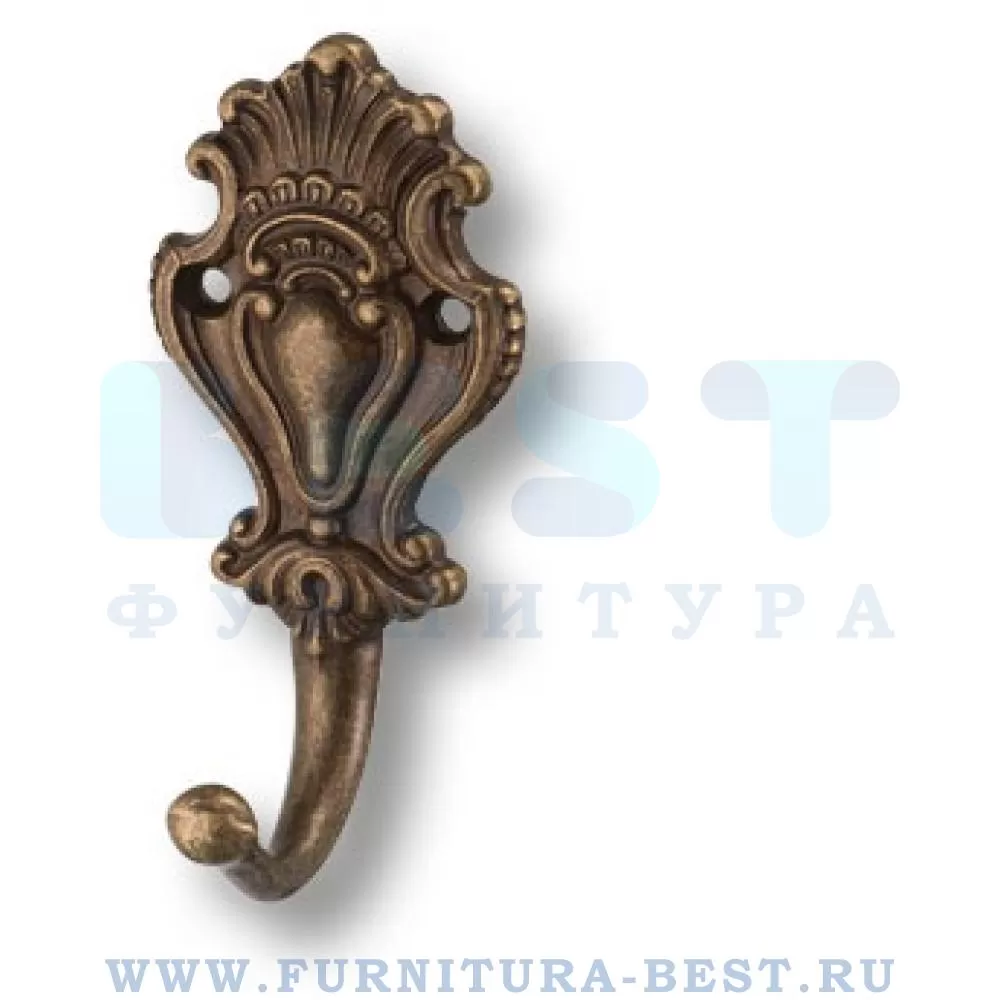 Крючок, 100*46*43 мм, материал латунь, цвет античная бронза, арт. 151010O стоимость 2 210 руб.