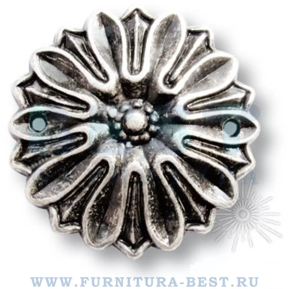Накладка декоративная, d=33*5 мм, материал металл, цвет античное серебро, арт. 15.708.00.16 стоимость 205 руб.