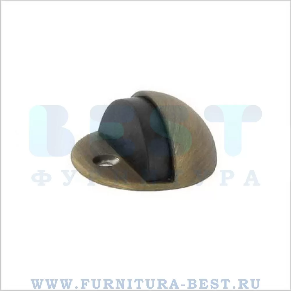 Ограничитель напольный полусфера с чёрной резинкой, d=45 мм, материал латунь, цвет бронза, арт. 92-OG стоимость 1 150 руб.