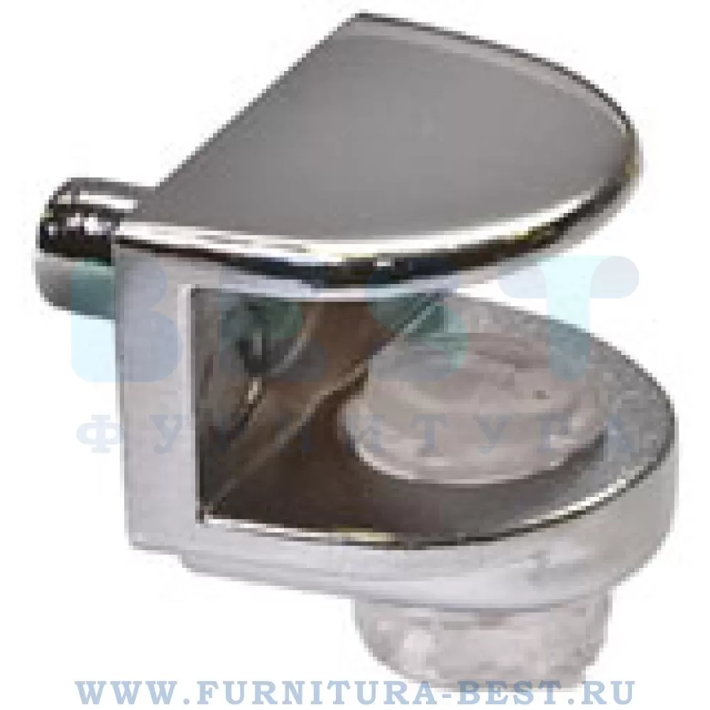 Полкодержатель для стекла П-образный на бобышке, 20*14.5 мм, материал металл, цвет хром, арт. FA04.CP стоимость 50 руб.