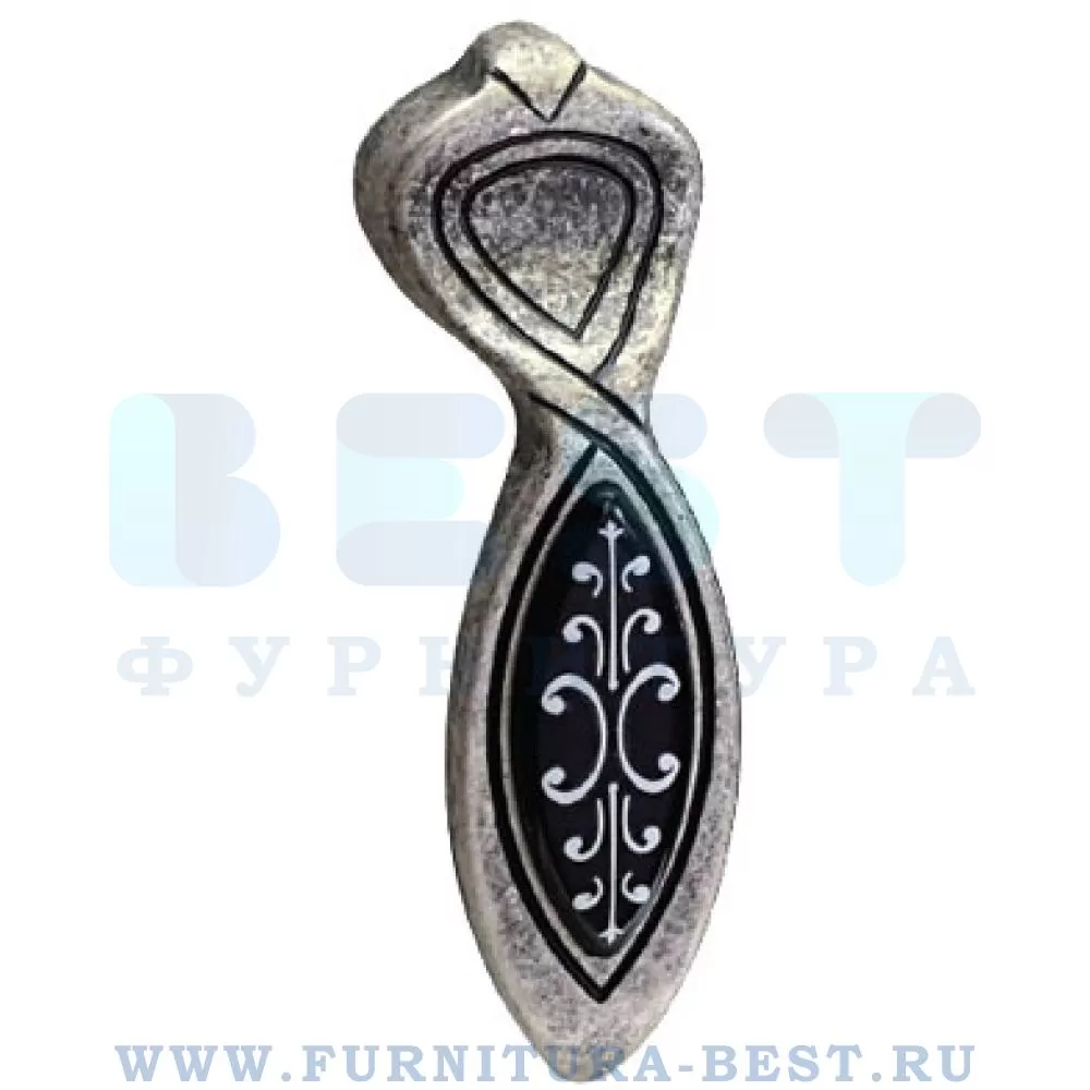 Ручка-кнопка 16 мм, материал цамак, цвет серебро античное + вставка, арт. 9.1351.0016.17N-115 стоимость 550 руб.