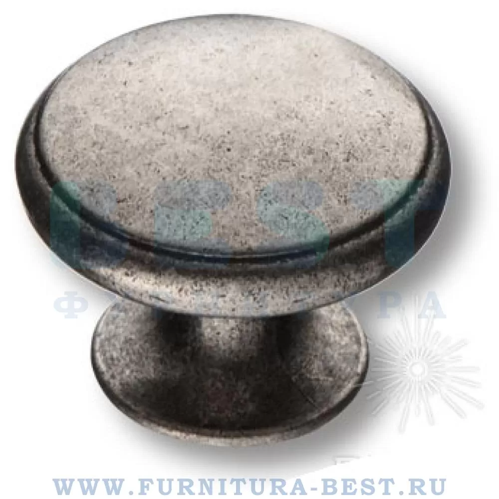 Ручка-кнопка, 25*d=35 мм, материал цамак, цвет старое серебро, арт. RANA-80 стоимость 940 руб.