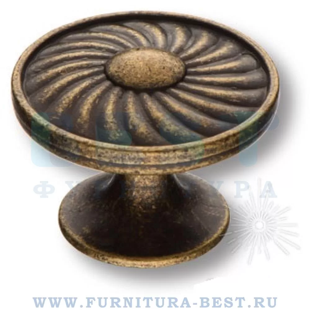 Ручка-кнопка, 26*d=35/23 мм, материал цамак, цвет старая бронза, арт. PAPATYA-40 стоимость 1 025 руб.