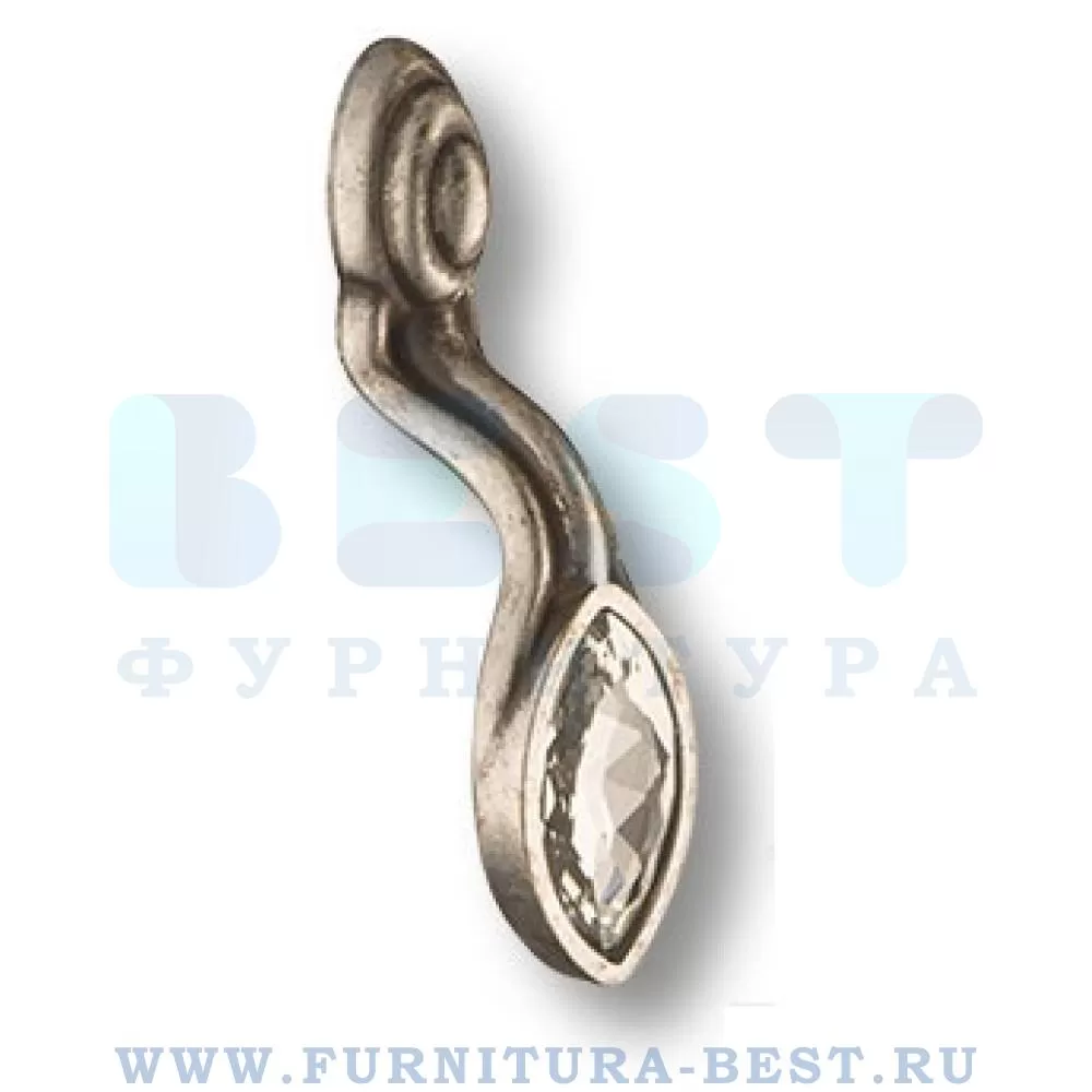 Ручка-кнопка, 28*22*85 мм, материал цамак, цвет swarovski серебро, арт. 115-SILVER стоимость 935 руб.