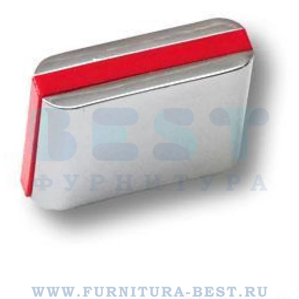 Ручка-кнопка, 28*10*25 мм, материал цамак, цвет глянцевый хром с красной вставкой, арт. 429025MP02PL17 стоимость 520 руб.