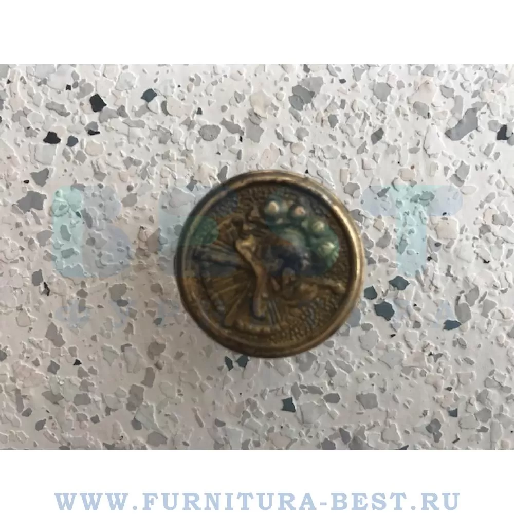 Ручка-кнопка, 30*20 мм, цвет бронза, арт. 20.287.02 стоимость 495 руб.