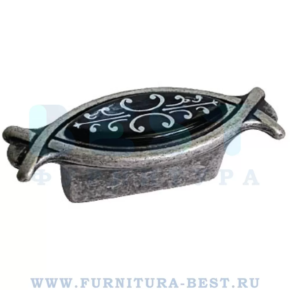 Ручка-кнопка 32 мм, материал цамак, цвет серебро античное + вставка, арт. 10.825.B17N-115 стоимость 630 руб.