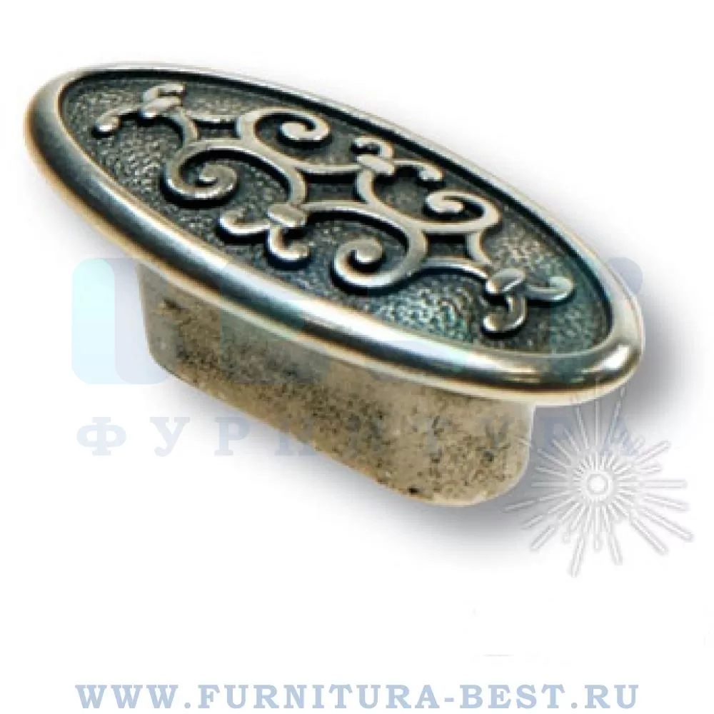 Ручка-кнопка 32 мм, материал цамак, цвет старое серебро, арт. AURA32-50 стоимость 570 руб.