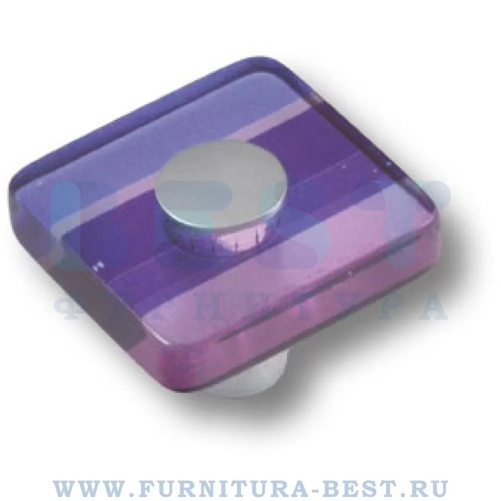 Ручка-кнопка, 34*34*25 мм, материал сталь, цвет металл + пластик (фиолетовый), арт. 695MO стоимость 795 руб.