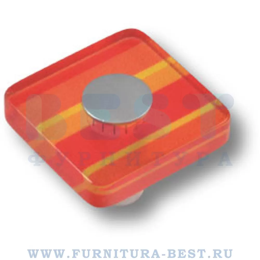 Ручка-кнопка, 34*34*25 мм, материал сталь, цвет металл + пластик (оранжевый), арт. 695NA стоимость 795 руб.