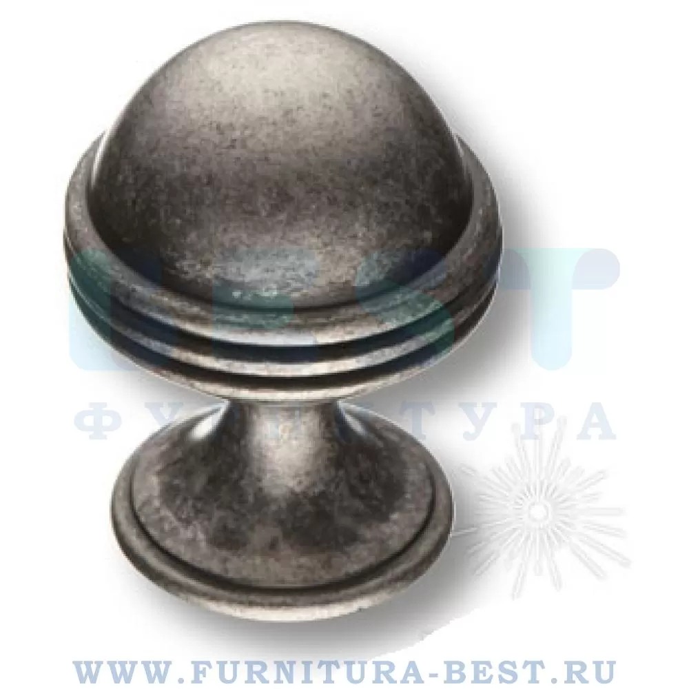 Ручка-кнопка, 40*30 мм, материал цамак, цвет античное серебро, арт. 29-SILVER стоимость 1 195 руб.