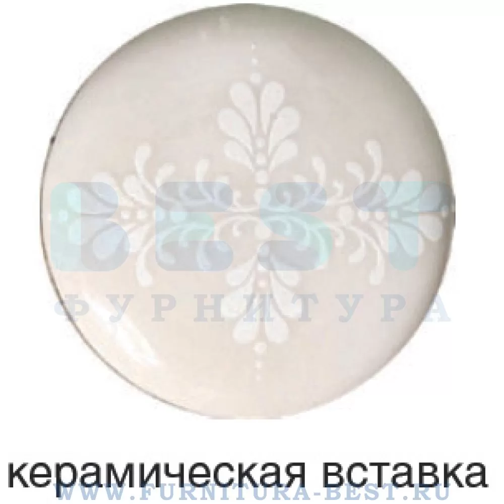 Ручка-кнопка, 46*46*26 мм, материал цамак, цвет бронза античная "флоренция" + керамика, арт. P41.Y01.G4.MD1G стоимость 560 руб.