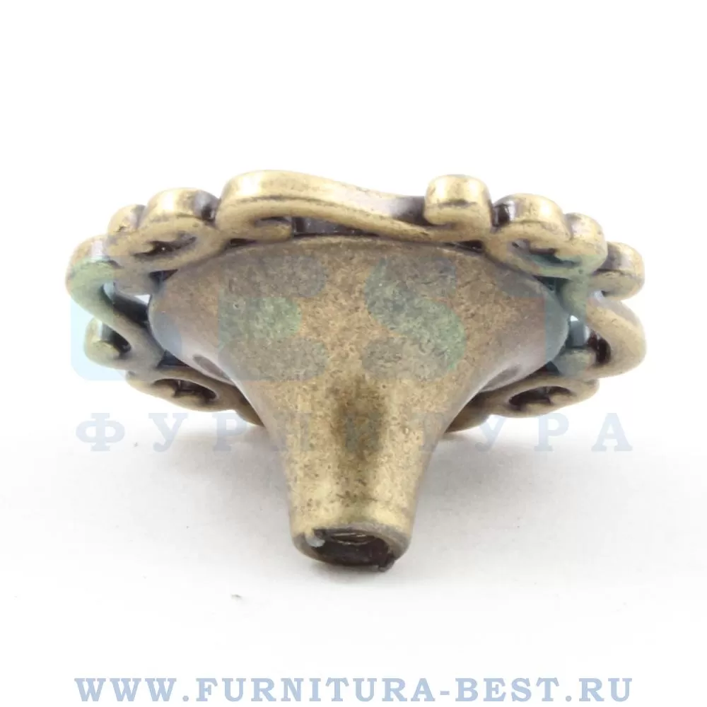 Ручка-кнопка, 46*46*26 мм, материал цамак, цвет бронза античная "флоренция" + керамика, арт. P41.Y01.G4.MD1G стоимость 560 руб.