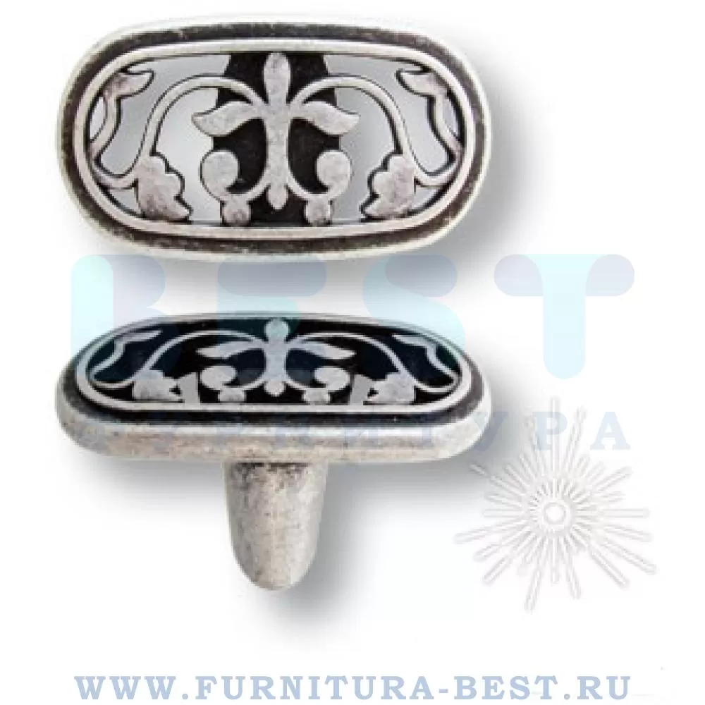 Ручка-кнопка, 46x24x26 мм, материал цамак, цвет античное серебро, арт. 15.371.00.16 стоимость 315 руб.