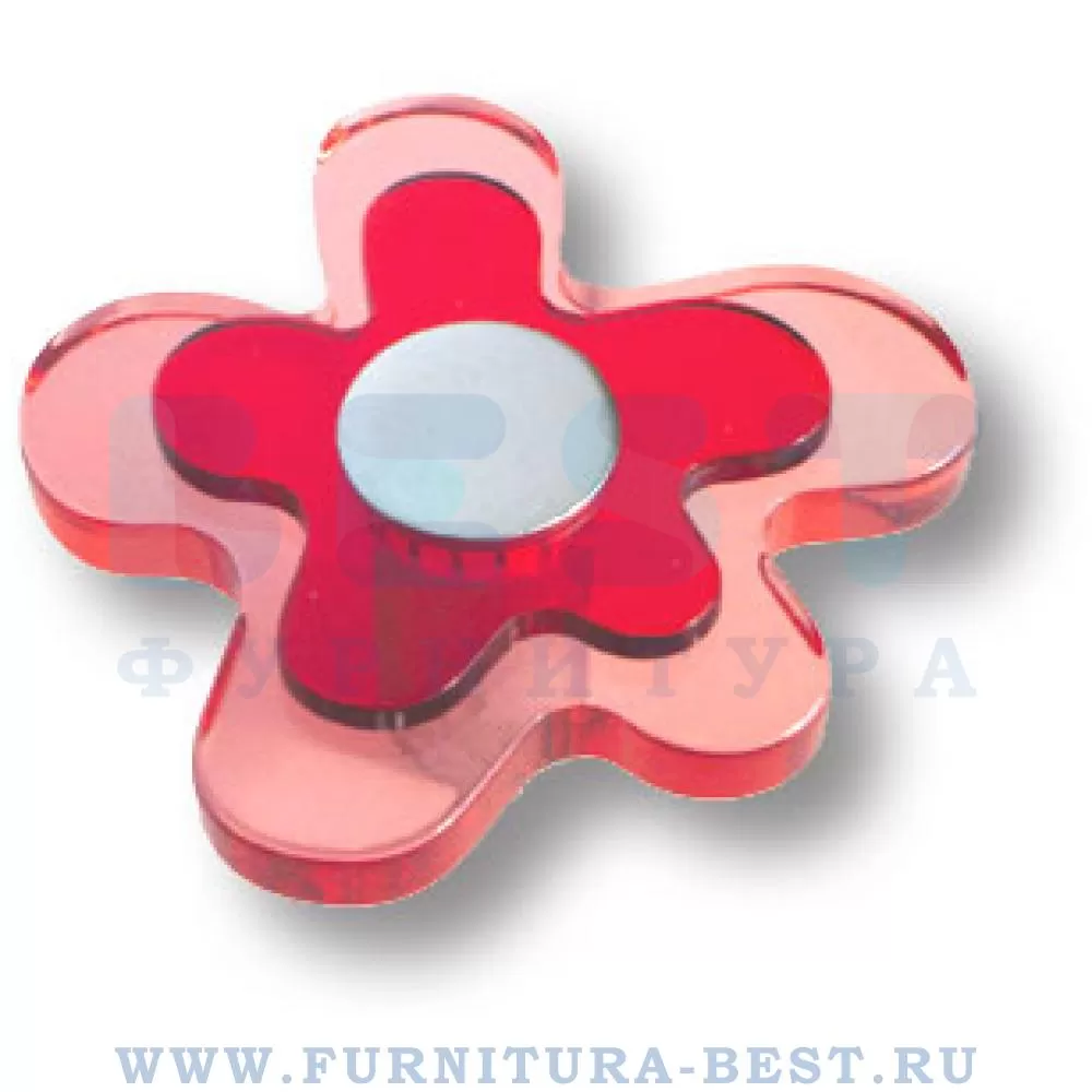 Ручка-кнопка, 47*46 мм, материал пластик, цвет металл + пластик (красный), арт. 678RJ стоимость 1 065 руб.