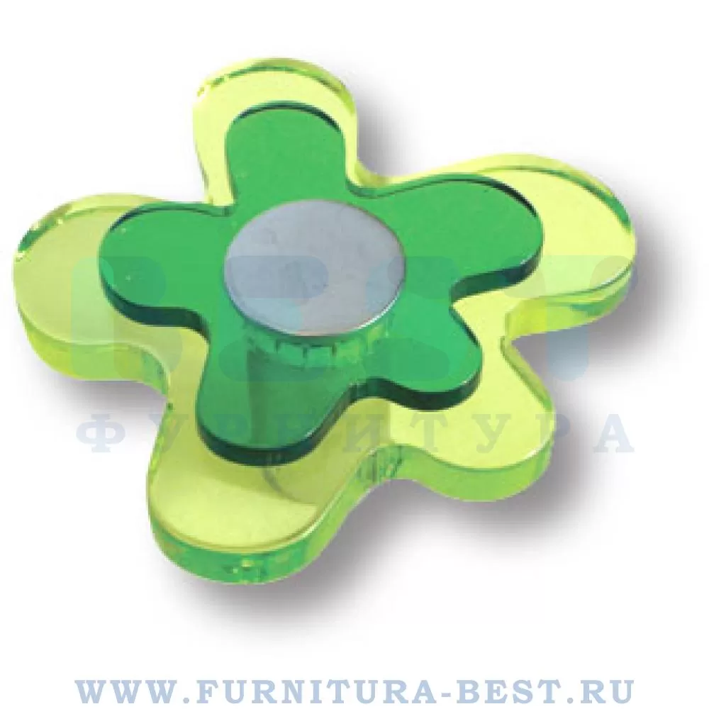 Ручка-кнопка, 47*46 мм, материал пластик, цвет металл + пластик (зеленый), арт. 678VE стоимость 1 070 руб.