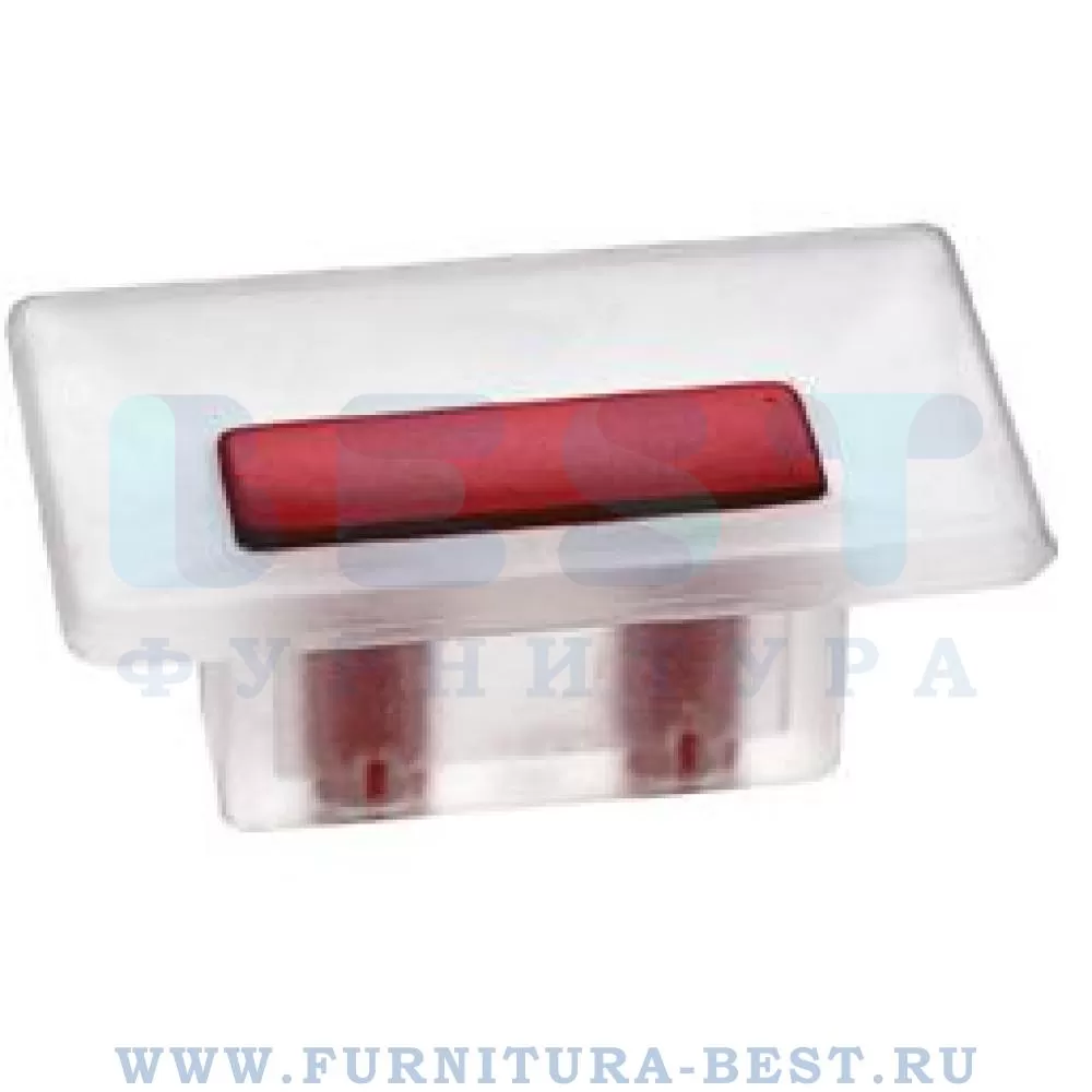 Ручка-кнопка, 49*30*21 мм, материал пластик, цвет транспарент матовый + красный, арт. 8.1069.0016.94-0472 стоимость 275 руб.