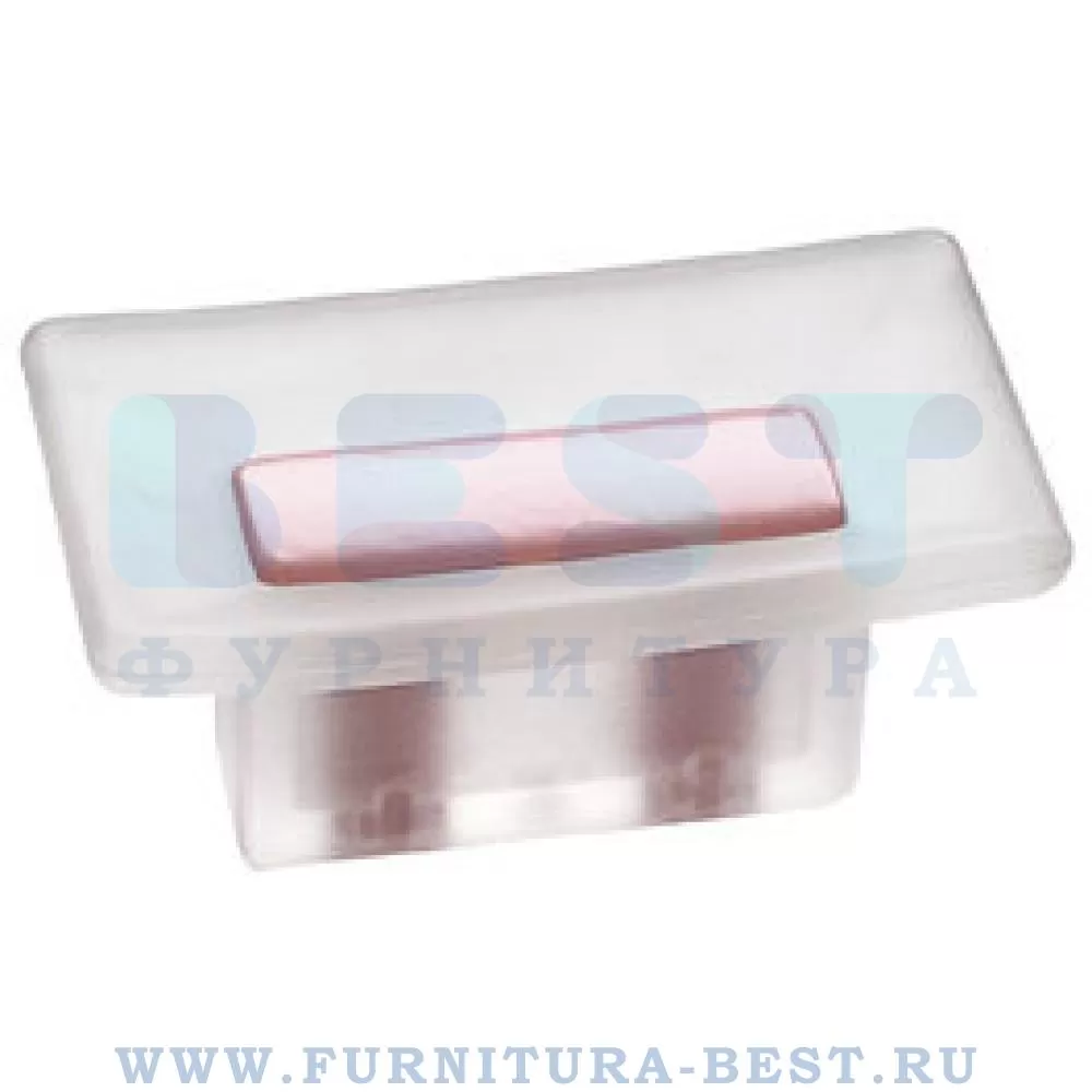 Ручка-кнопка, 49*30*21 мм, материал пластик, цвет транспарент матовый + розовый, арт. 8.1069.0016.94-77 стоимость 275 руб.