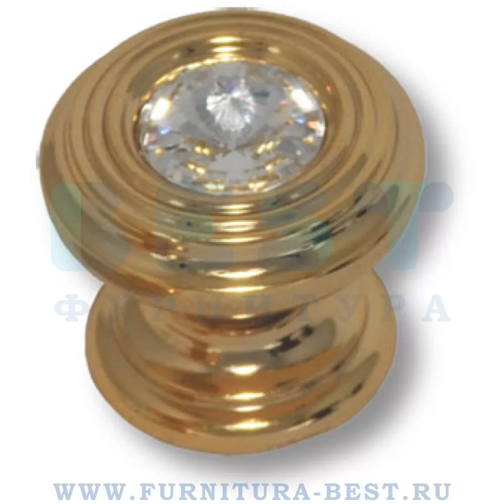 Ручка-кнопка, d=25x23 мм, материал цамак, цвет золото глянец + кристаллы swarovski, арт. 9953-100 стоимость 740 руб.