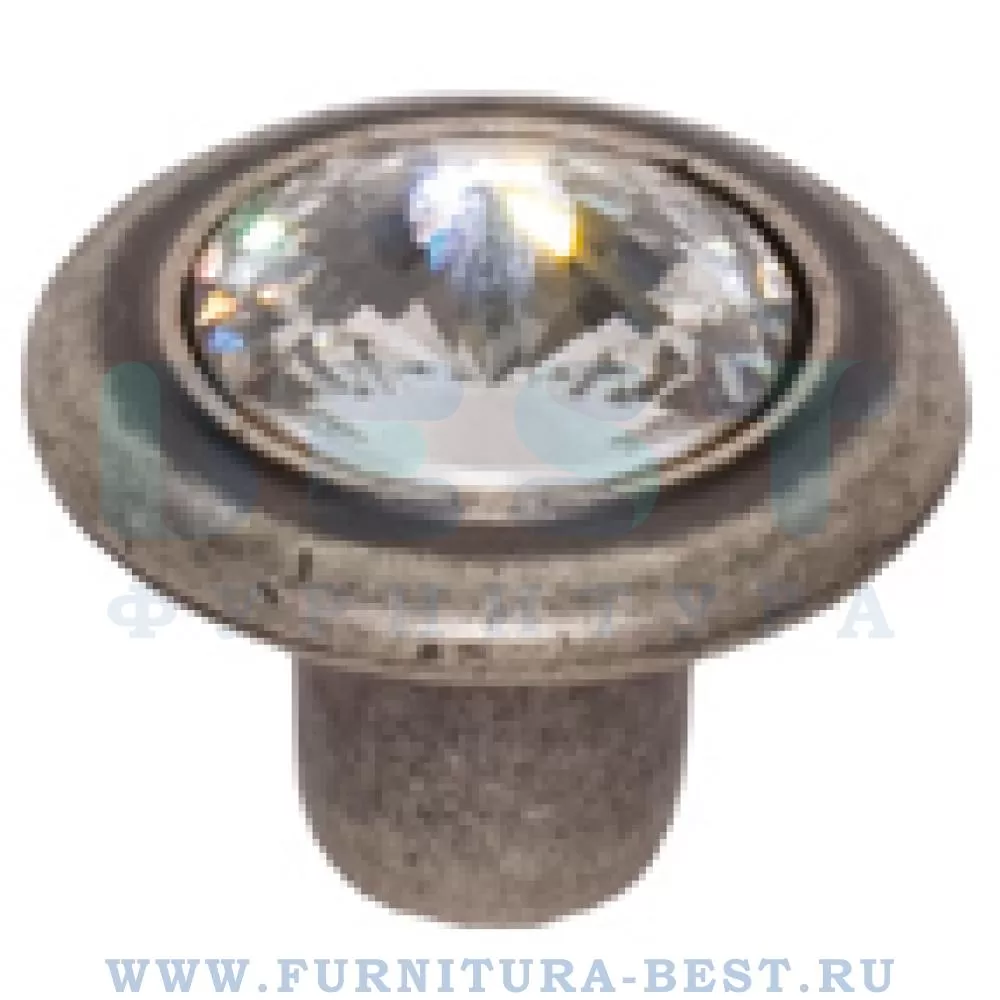 Ручка-кнопка, d=28*24 мм, цвет серебро с кристаллом, арт. 10.778.B17N стоимость 780 руб.