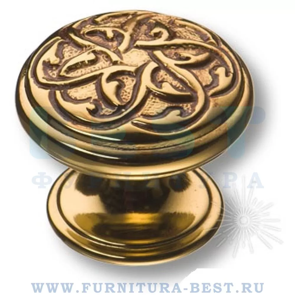 Ручка-кнопка, d=28*25 мм, материал латунь, цвет французское золото, арт. 07120-035 стоимость 2 440 руб.