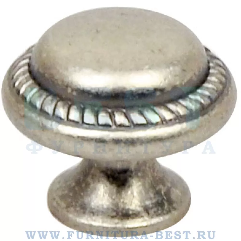 Ручка-кнопка, d=28 мм, материал цамак, цвет античное серебро, арт. RQ189Z.023SA стоимость 195 руб.