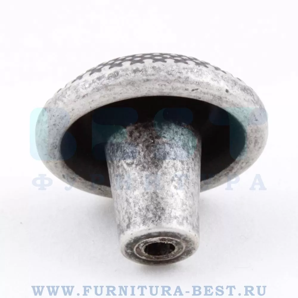 Ручка-кнопка, d=30*22 мм, материал цамак, цвет античное серебро, арт. 4102 001MP14 стоимость 745 руб.