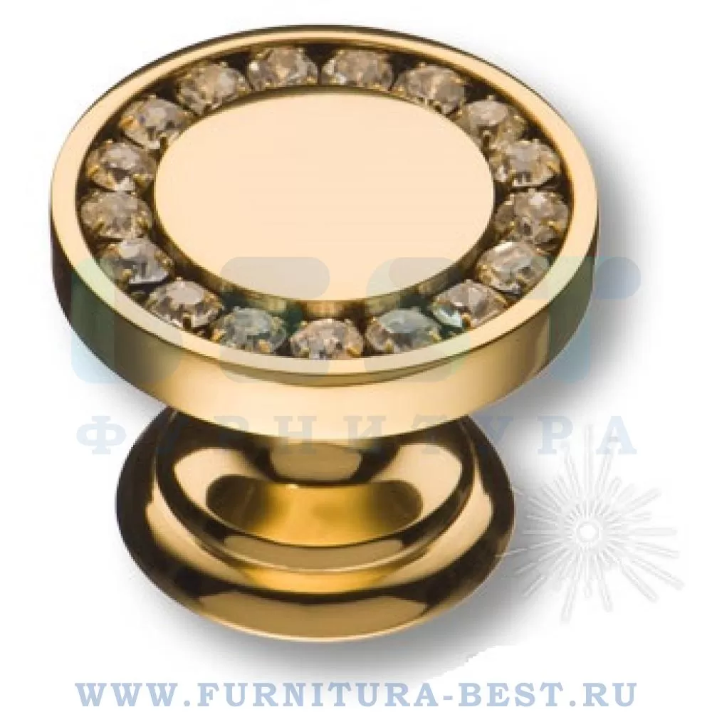 Ручка-кнопка, d=30*23 мм, материал латунь, цвет глянцевое золото swarovski, арт. 0776-003 стоимость 2 505 руб.