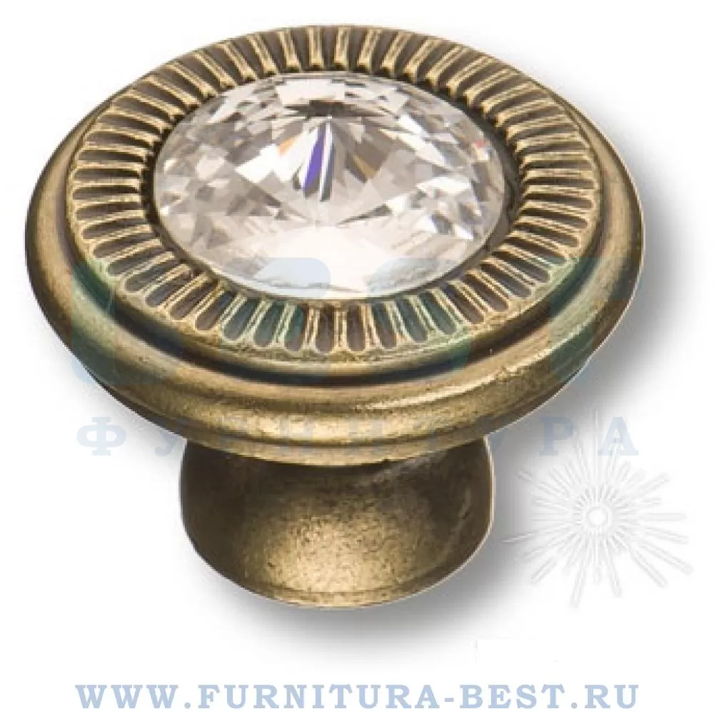 Ручка-кнопка, d=30*26 мм, материал цамак, цвет бронза античная + кристаллы swarovski, арт. 25.319.30.SWA.12 стоимость 1 260 руб.