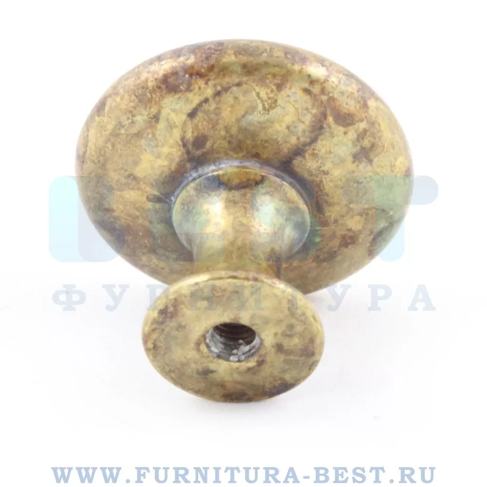 Ручка-кнопка, d=30 мм, материал латунь, цвет бронза античная, арт. 25.502.02 стоимость 285 руб.