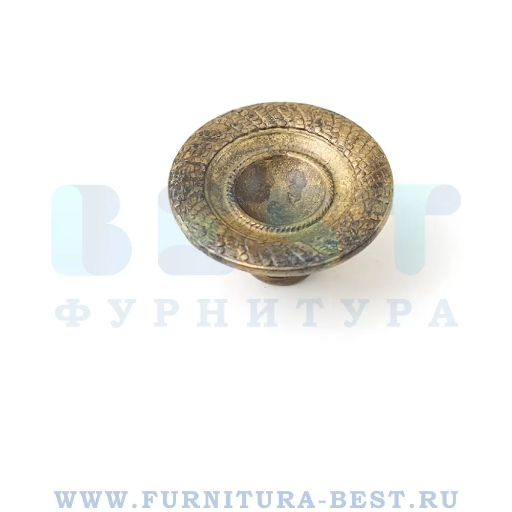 Ручка-кнопка, d=30 мм, материал латунь, цвет латунь античная, арт. 20.406.02 стоимость 380 руб.