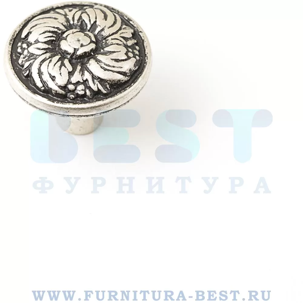 Ручка-кнопка, d=30 мм, материал латунь, цвет серебро, арт. 20.070.09 стоимость 450 руб.