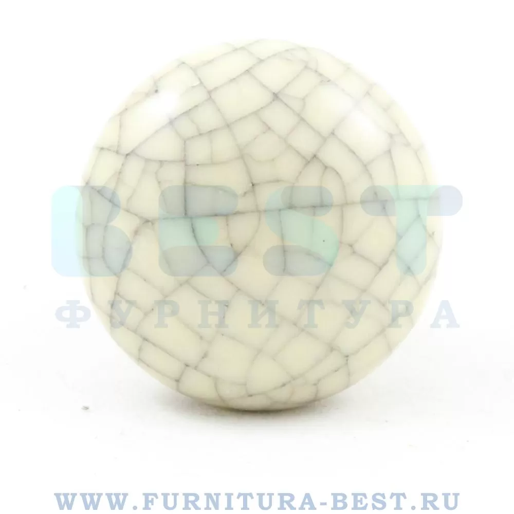 Ручка-кнопка, d=30 мм, материал металл, цвет белая керамика с паутиной, арт. 818AB/CRA стоимость 555 руб.