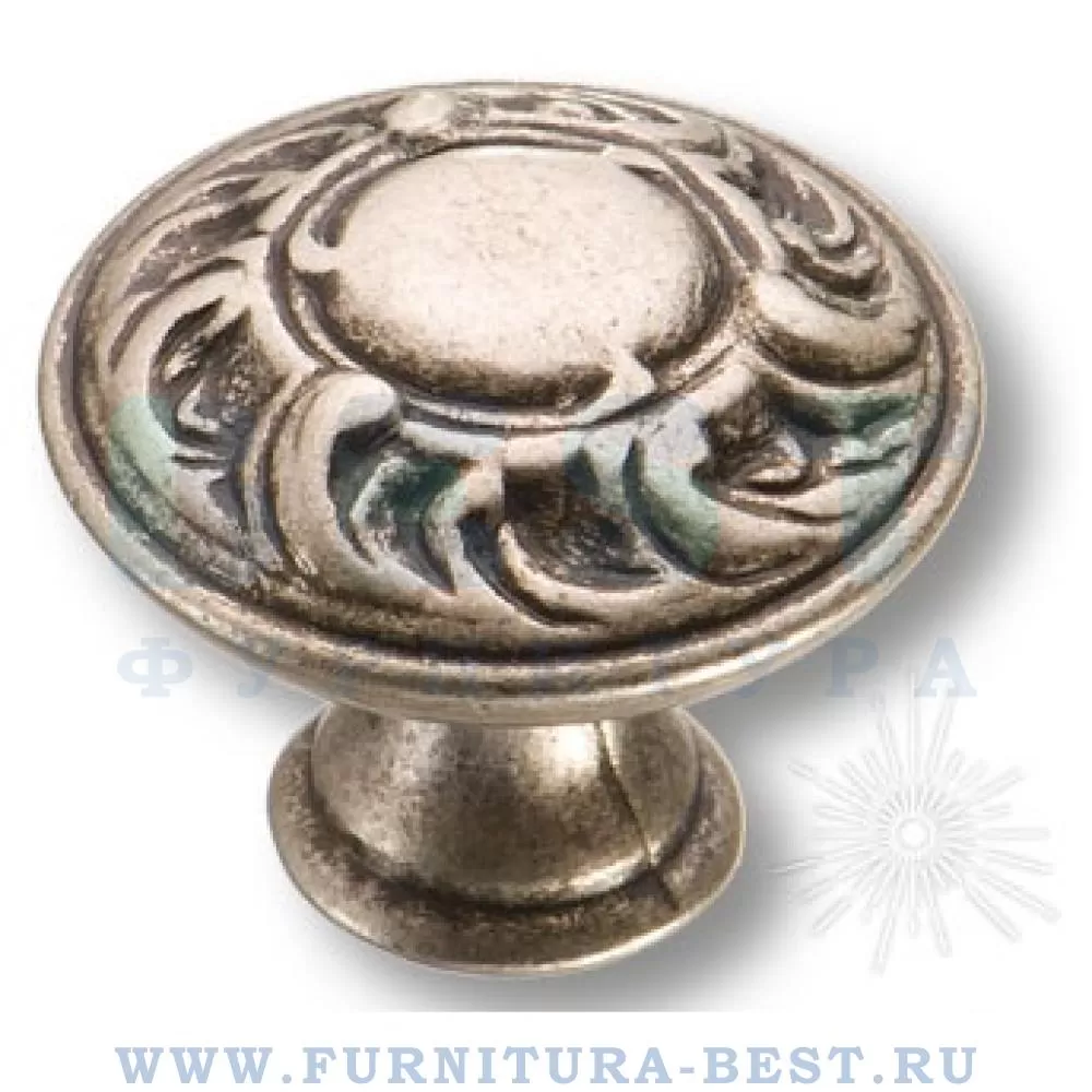 Ручка-кнопка, d=30x24 мм, материал цамак, цвет античное серебро, арт. 15.352.01.16 стоимость 380 руб.