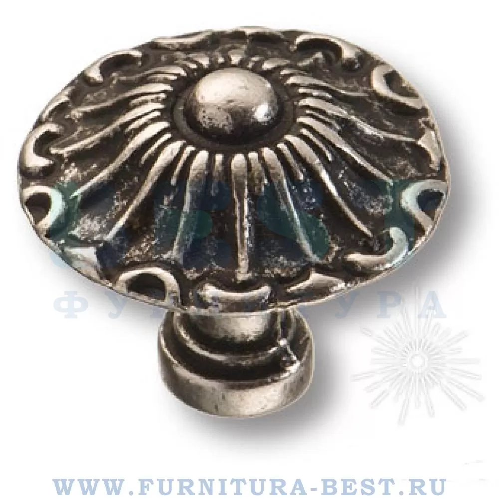 Ручка-кнопка, d=31x28 мм, материал цамак, цвет античное серебро, арт. 15.304.31.16 стоимость 280 руб.