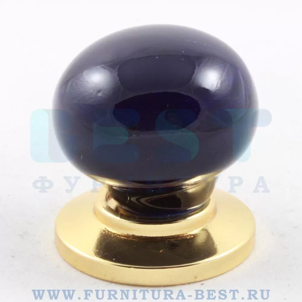 Ручка-кнопка, d=32*35 мм, материал цамак, цвет синий/глянцевое золото, арт. 3005-60-COBALT стоимость 510 руб.