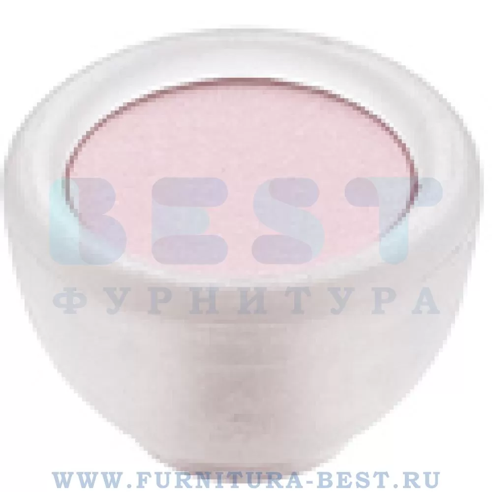 Ручка-кнопка, d=34*23 мм, материал цамак, цвет транспарент матовый + розовый, арт. 10.816.B94-77 стоимость 260 руб.