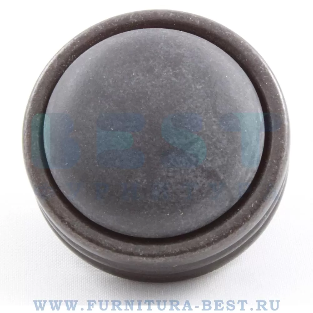 Ручка-кнопка, d=34*26 мм, материал металл, цвет бронза "кантри"/чёрная матовая, арт. P49.23.00.B1G стоимость 840 руб.