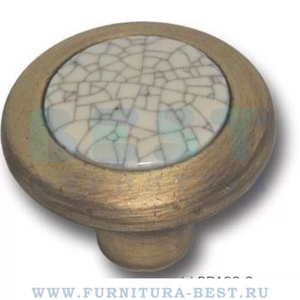 Ручка-кнопка, d=34*28 мм, материал цамак, цвет античная бронза + керамика с серой "паутинкой", арт. 9831-805 стоимость 1 450 руб.