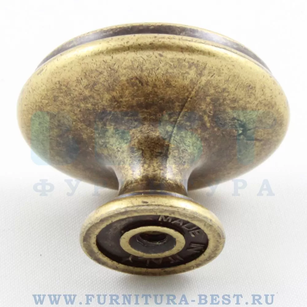Ручка-кнопка, d=35*19 мм, материал цамак, цвет бронза античная "флоренция" + керамика, арт. P77.Y01.Q2.MD1G стоимость 465 руб.