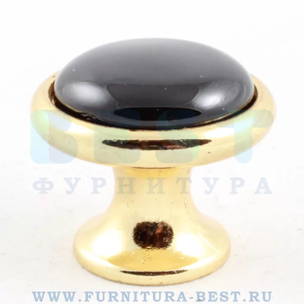 Ручка-кнопка, d=35/22*30 мм, материал цамак, цвет черный/глянцевое золото, арт. 3008-60-BLACK стоимость 1 115 руб.