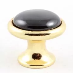 Ручка-кнопка 3008-60-BLACK Мебельные ручки керамика