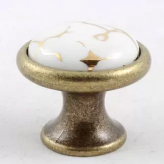 Ручка-кнопка 3008-40-449 GOLD Мебельные ручки керамика