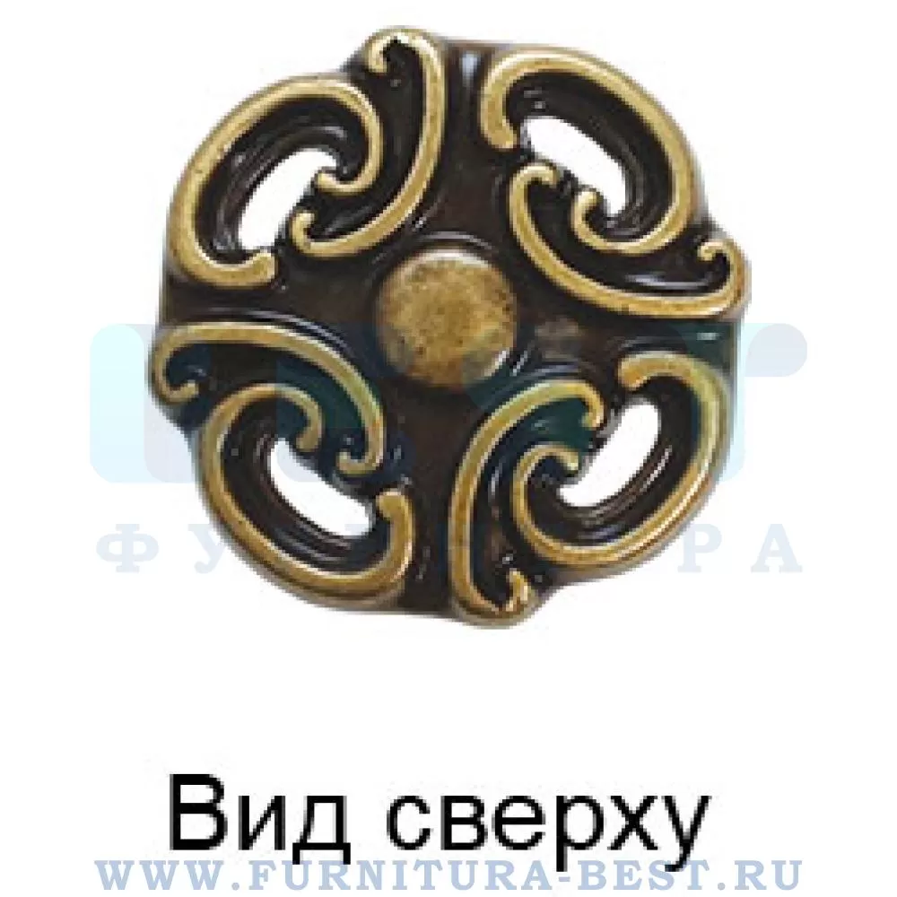Ручка-кнопка, d=35*24 мм, материал цамак, цвет бронза античная "флоренция", арт. WPO.810Y.000.M00D1 стоимость 255 руб.
