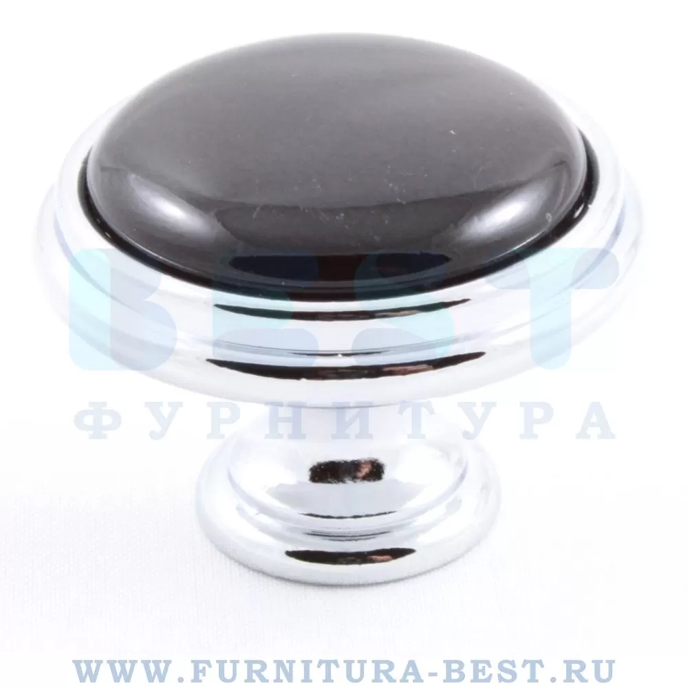 Ручка-кнопка, d=35*27 мм, материал металл, цвет черный, арт. P77.07.00.CLG стоимость 810 руб.